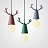 Подвесной светильник с оленьими рогами DEER Зеленый фото 5
