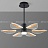Серия потолочных светодиодных люстр с прозрачными листовидными плафонами с черными и латунными перегородками на лучевом каркасе VISUAL B фото 9