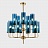 Люстра Brass & Blue Glass Tube designed by Hans-Agne Jakobsson in 1970 15 плафонов Синий фото 2
