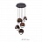 Подвесной светильник с круглыми деревянными накладками на светодиодном кольце REST 11 плафонов плафонов темный фото 9