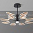 Серия потолочных светодиодных люстр с прозрачными листовидными плафонами с черными и латунными перегородками на лучевом каркасе VISUAL A фото 8